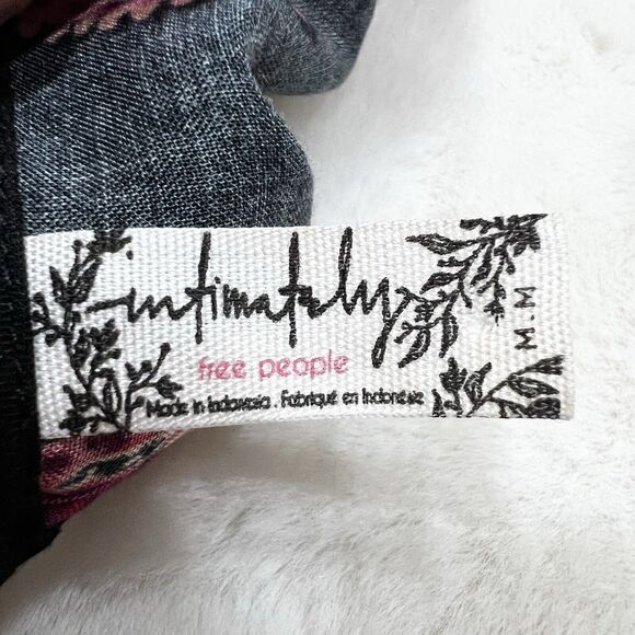 Free People Rendezvous Girl Slip Dress Black Purple Sz M Boho Asymmetrical - Picture 11 of 11